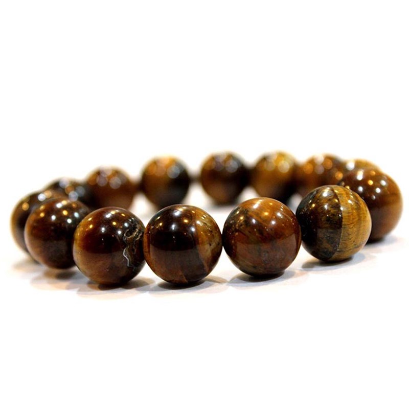 Achamana - Bracelet méditation œil de tigre 12mm