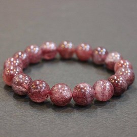 Bracelet yoga quartz fraise 10mm aa