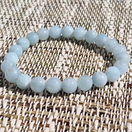 Bracelet yoga aigue marine 8mm grade aa