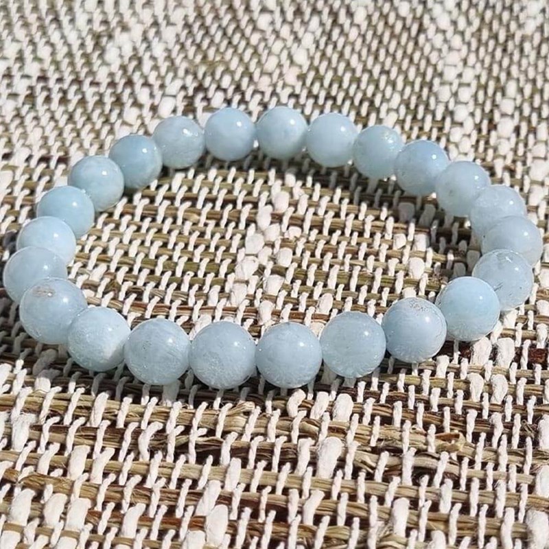 Achamana - Bracelet yoga aigue marine 8mm grade aa