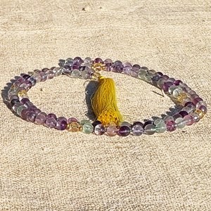 Collier mala yoga méditation fluorite aa