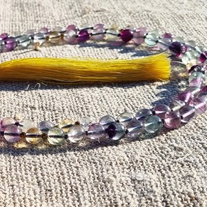 Collier mala yoga méditation fluorite aa