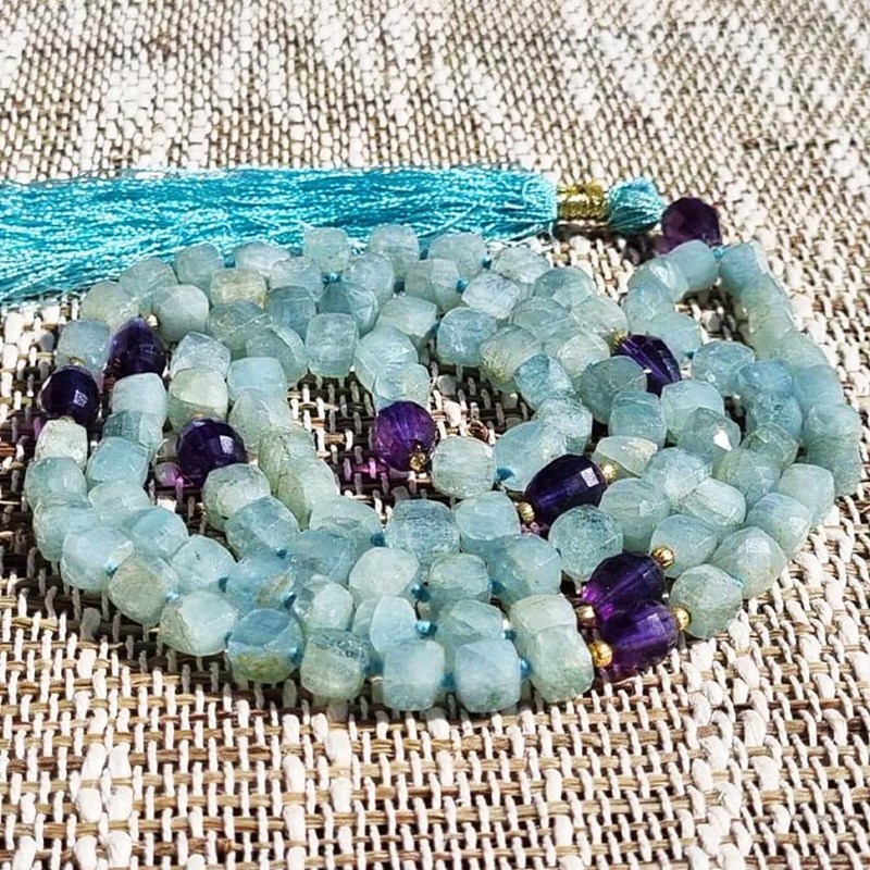 Achamana - Mala yoga méditation amazonite cubiqueaa