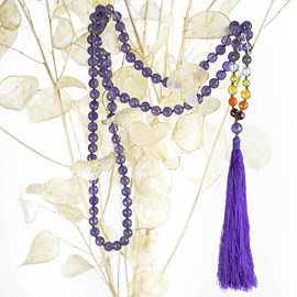 Mala yoga méditation améthyste facettée