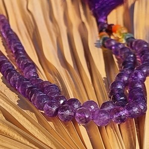 Mala yoga méditation améthyste facettée