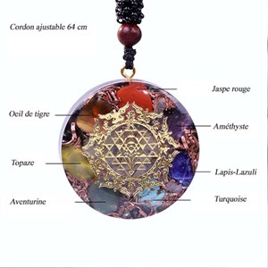Orgonite méditation 7 chakras obsidienne