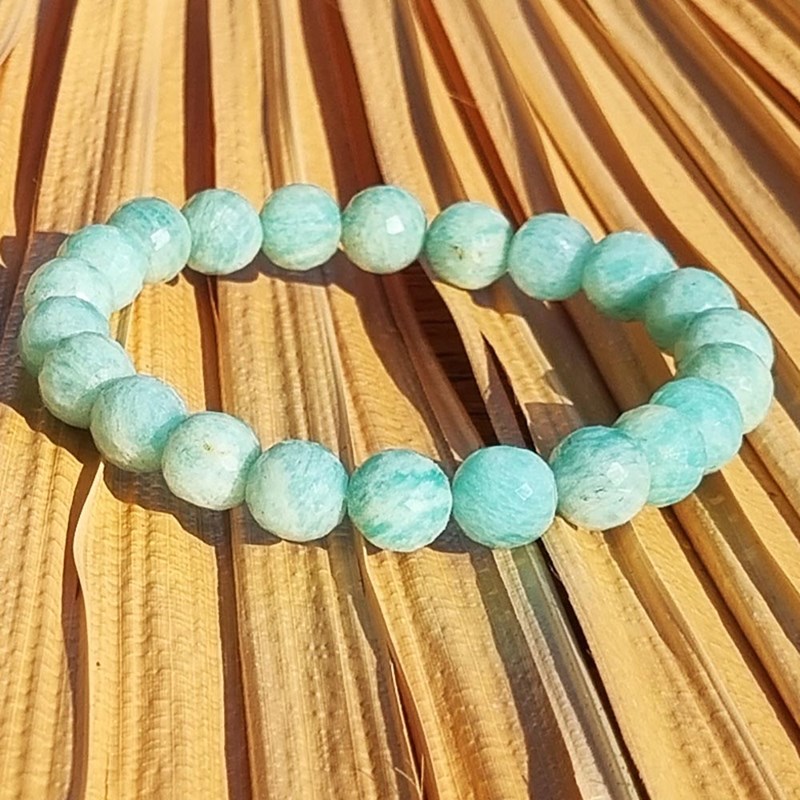 Achamana - Bracelet yoga amazonite facettée 8,5 aa