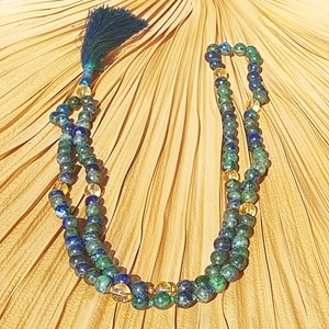 Collier mala chrysocolle citrine 8 mm