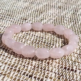 Bracelet quartz rose roulé 8mm