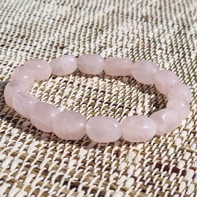 Bracelet quartz rose roulé 8mm