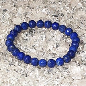Bracelet yoga lapis-lazuli facettée 8 aa