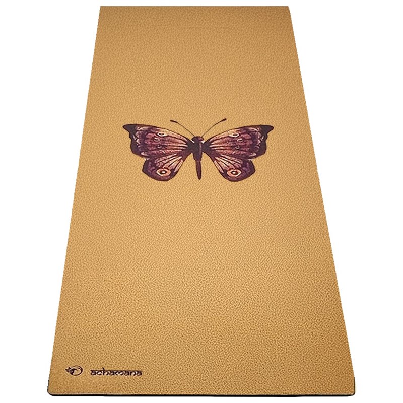 Tapis de yoga liège papillon 5mm