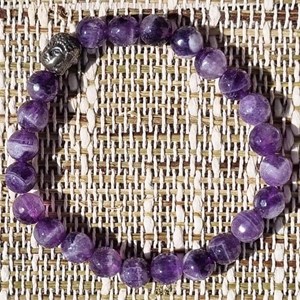 Bracelet yoga bouddha améthyste facettée