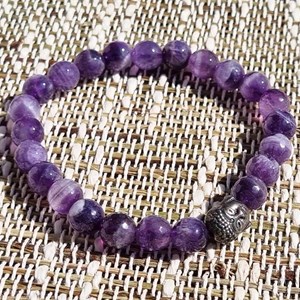 Bracelet yoga bouddha améthyste facettée