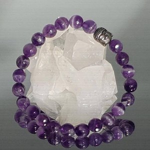 Bracelet yoga bouddha améthyste facettée