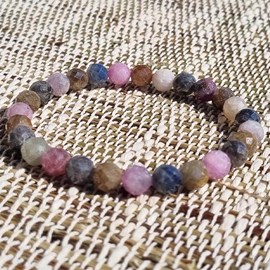 Bracelet yoga saphir couleurs facetté aa