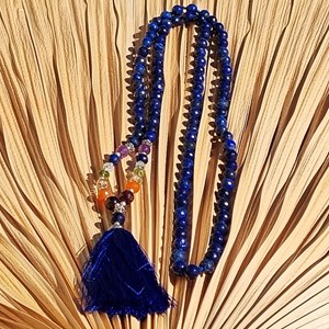 Mala yoga méditation lapislazuli facetté