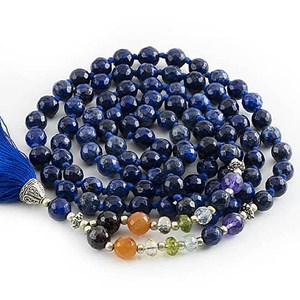 Mala yoga méditation lapislazuli facetté