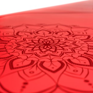 Tapis yoga rouge pu-caoutchouc mandala