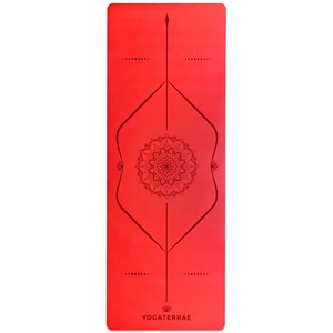 Tapis yoga rouge pu-caoutchouc mandala