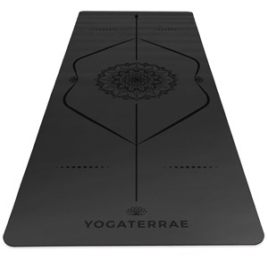 Tapis de yoga noir pu-caoutchouc mandala