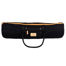 Sac de transport noir tapis yoga coton