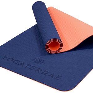 Tapis de yoga marine corail tpe + sangle