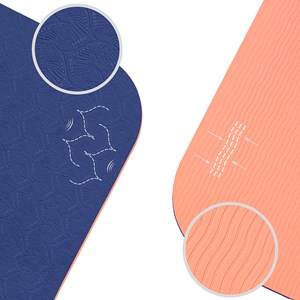 Tapis de yoga marine corail tpe + sangle