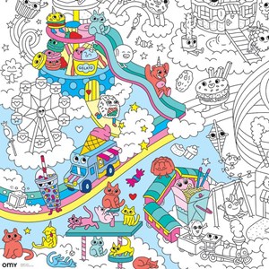 Omy poster à colorier  kawaii  - moment