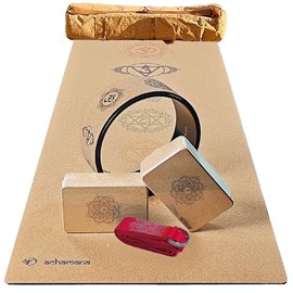 Pack accessoire yoga liège - 7 chakras