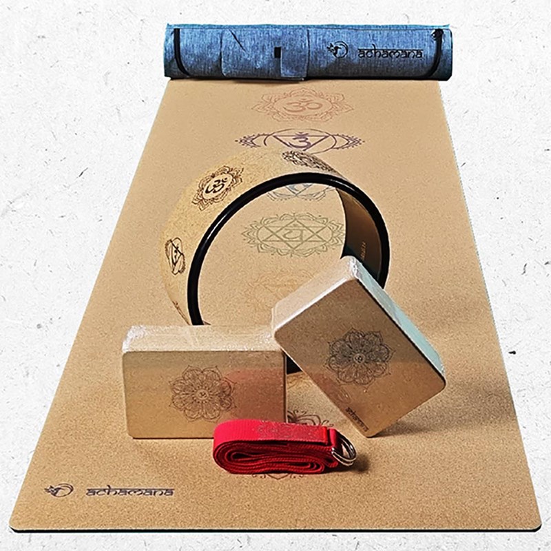 Pack accessoire yoga liège - 7 chakras