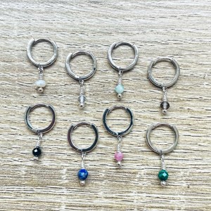 Mini créole classique quartz fumé argent