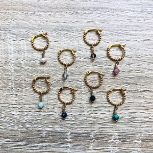 Mini créole boule tourmaline rose or