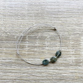 Bracelet candy labradorite grise argenté