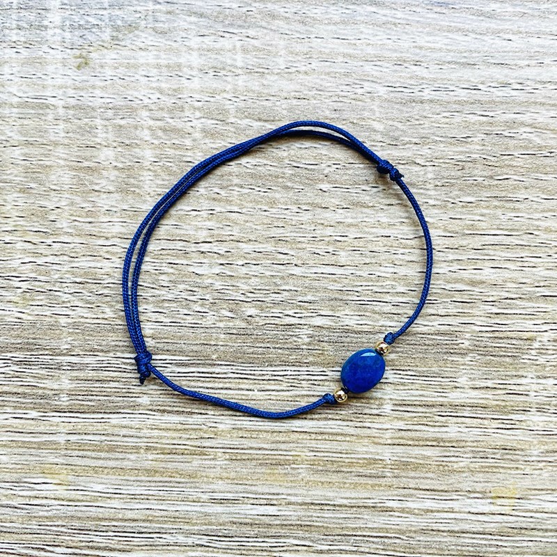 Bracelet mini candy lapis lazuli bleue