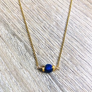 Collier lana lapis lazuli bleue
