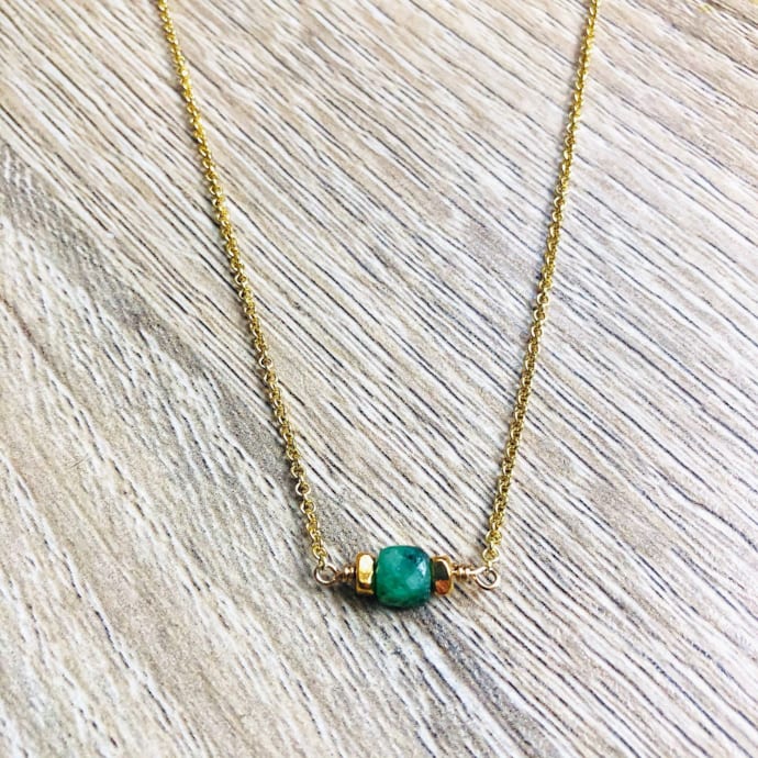 Collier Ras De Cou En Rubis Zoizite Verte - Pierre Naturelle De Tanzanie, Neuf Sans Emballage