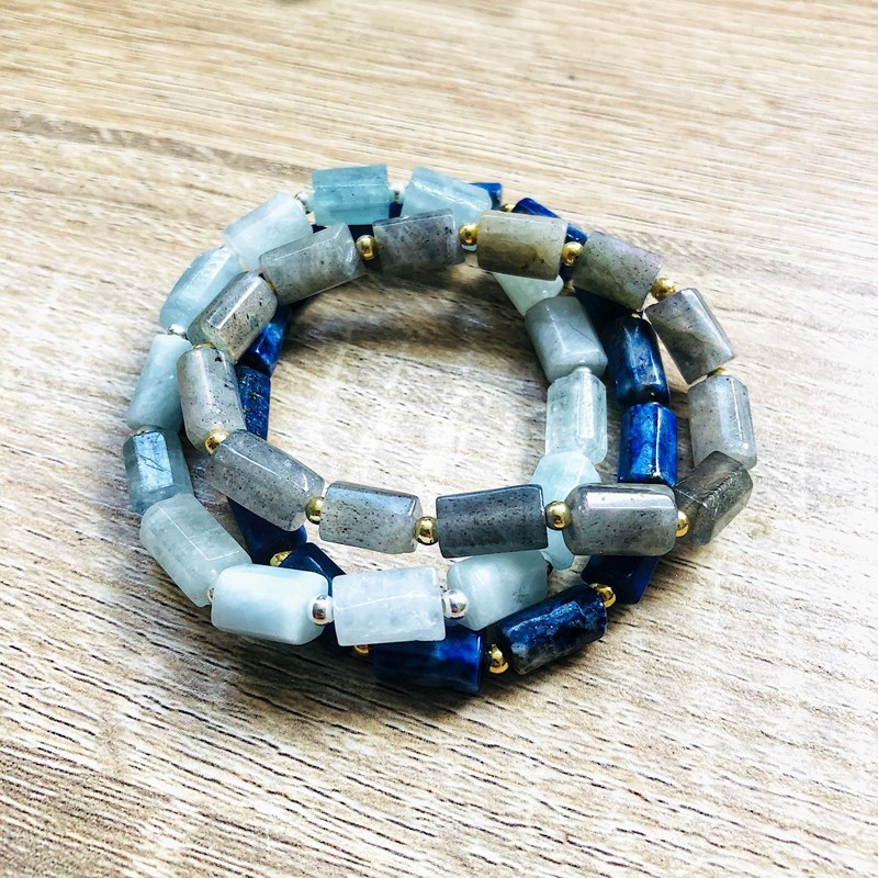 Bracelet louise lapis lazuli bleue or