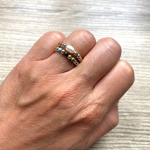 Bague turquoise plaqué or selma