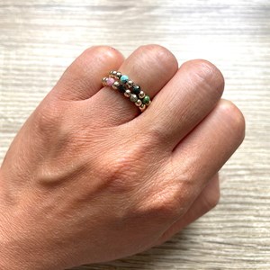 Bague turquoise plaqué or selma