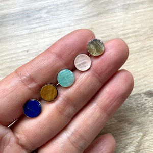 Puces billie lapis lazuli argent