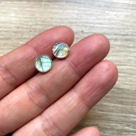 Puces billie labradorite argent