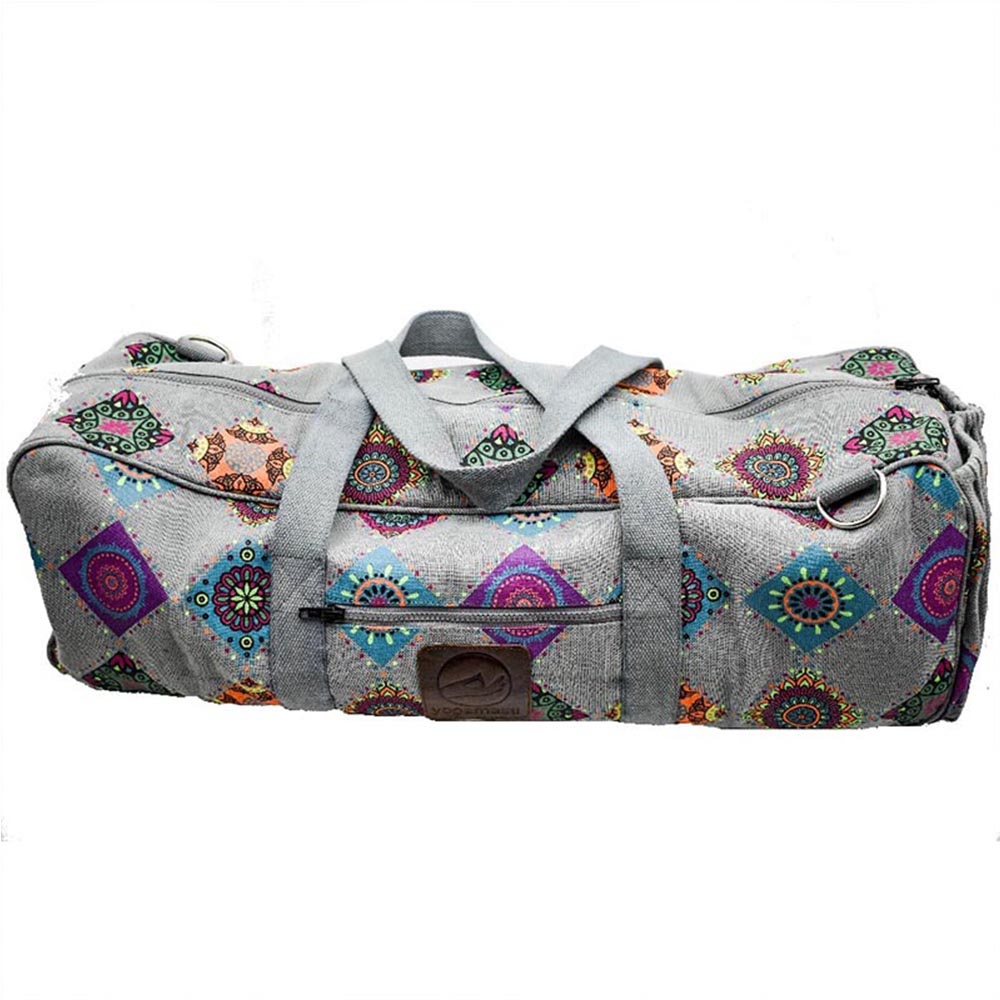 Tote Bag Sac De Course Mandala Yoga - 38x42 Cm - Polycoton Beige - Fabrication Française