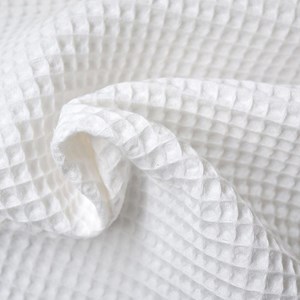 Couverture nid d'abeilles aiko - blanc
