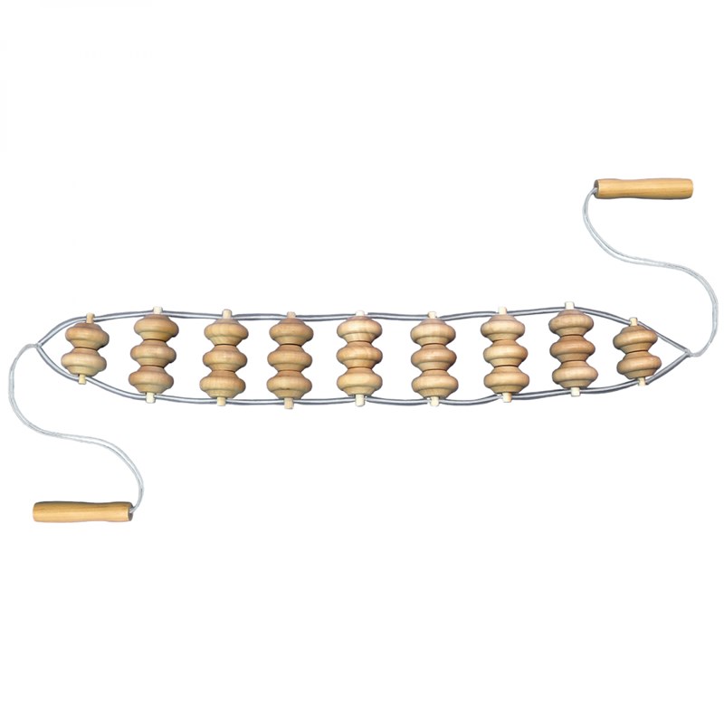 Sangle massage de dos 3 boules - bois (Vivezen) - Image 1