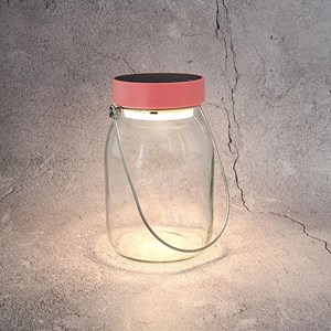 Lampe solaire pot de lait tactile rose