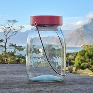 Lampe solaire pot de lait tactile rose