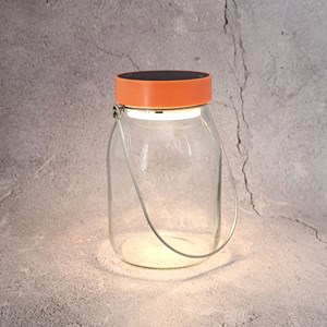 Lampe solaire pot de lait tactile orange