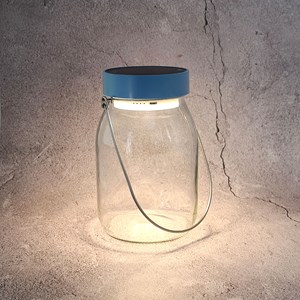 Lampe solaire pot de lait tactile bleu