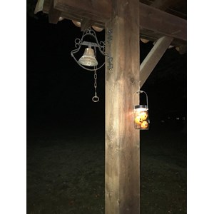 Lampe solaire pot de lait tactile bleu